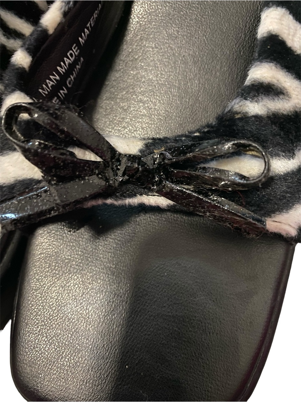 Y2K No Boundaries Black & White Zebra Slide Mules with Bow 11 - Picture 4 of 11